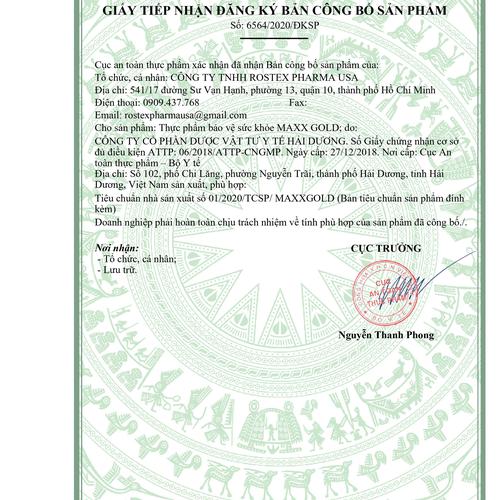 Maxx Gold (Glucosamin) 750mg HD Pharma (H//60v) (Đỏ)