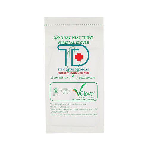 Găng Tay Phẫu Thuật Tiệt Trùng Vglove Khải Hoàn (Size 6.5) (H/50 Cặp)