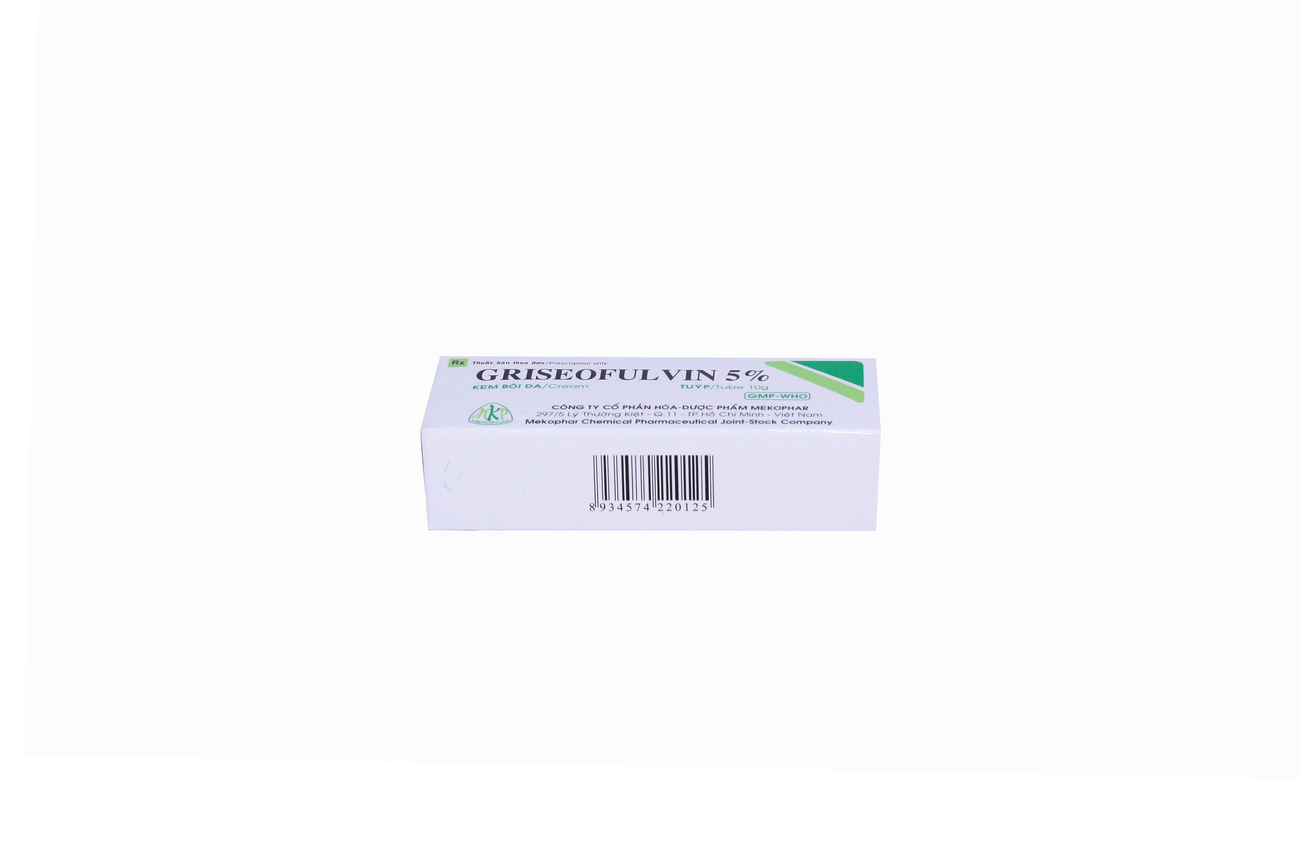 Griseofulvin 5% Mekophar (Lốc/10 Tuýp/10gr)