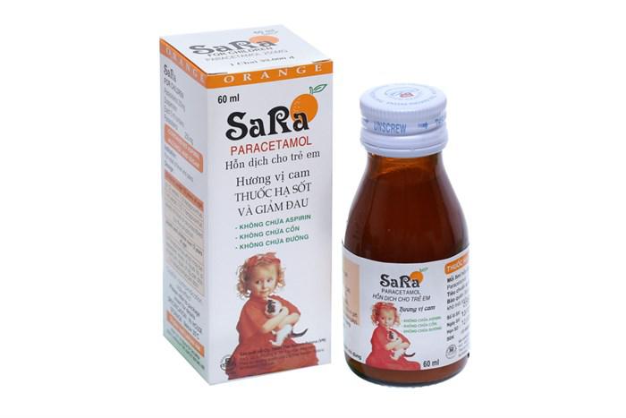 Siro Hạ Sốt Sara Cam (Paracetamol) Thái Nakorn (C/60ml)