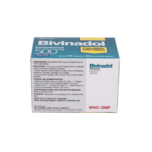 Bivinadol 500 (Paracetamol) BV Pharma (H/100v)