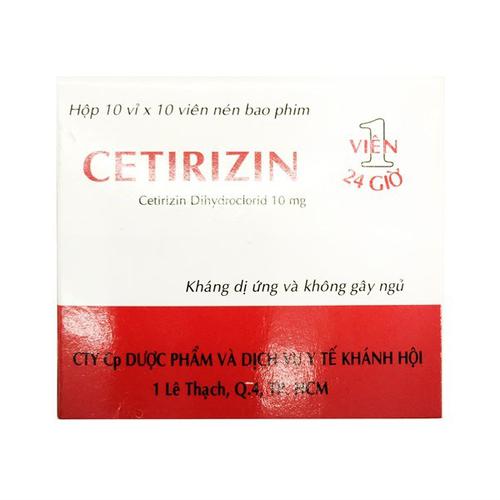 Cetirizin 10mg Khánh Hội (Hộp/100v)