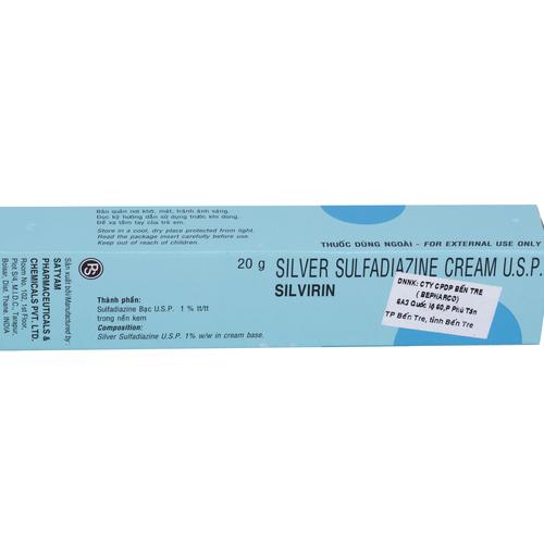 Silvirin (Sulfadiazine Bạc) Satyam Pharm (T/20g)