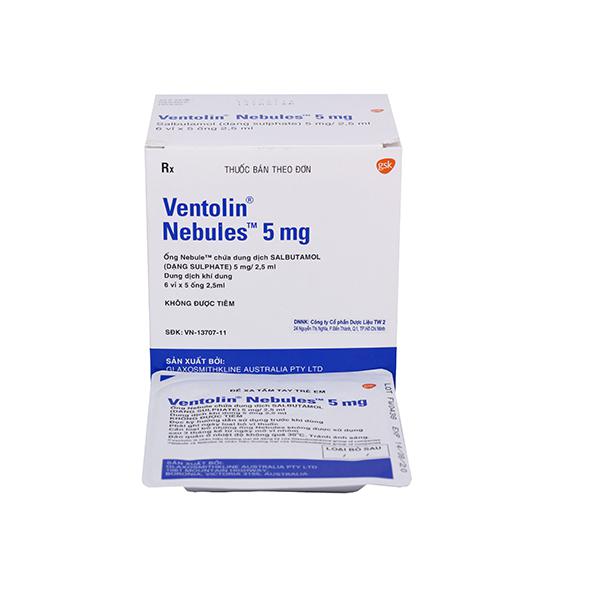 Ventolin Nebules 5mg (Salbutamol) GSK (H/6 Vỉ /5 ống)