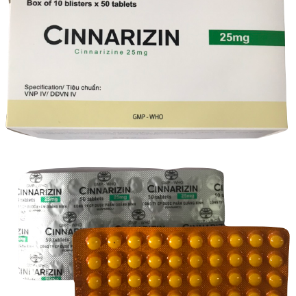 Cinnarizin 25mg Quapharco (H/500v)