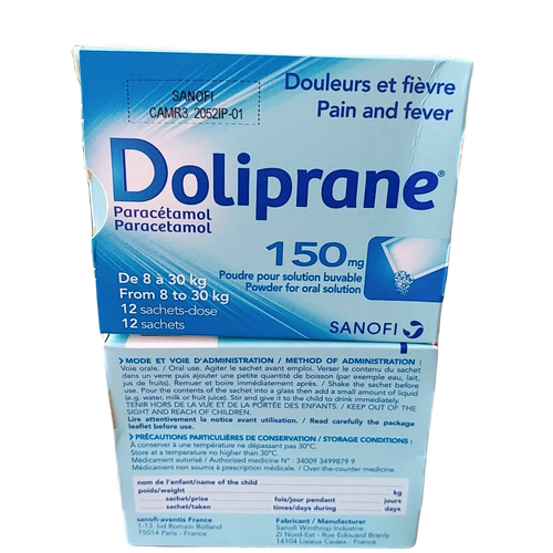 HẠ SỐT Doliprane 150mg (Paracetamol) Sanofi (H/12g)
