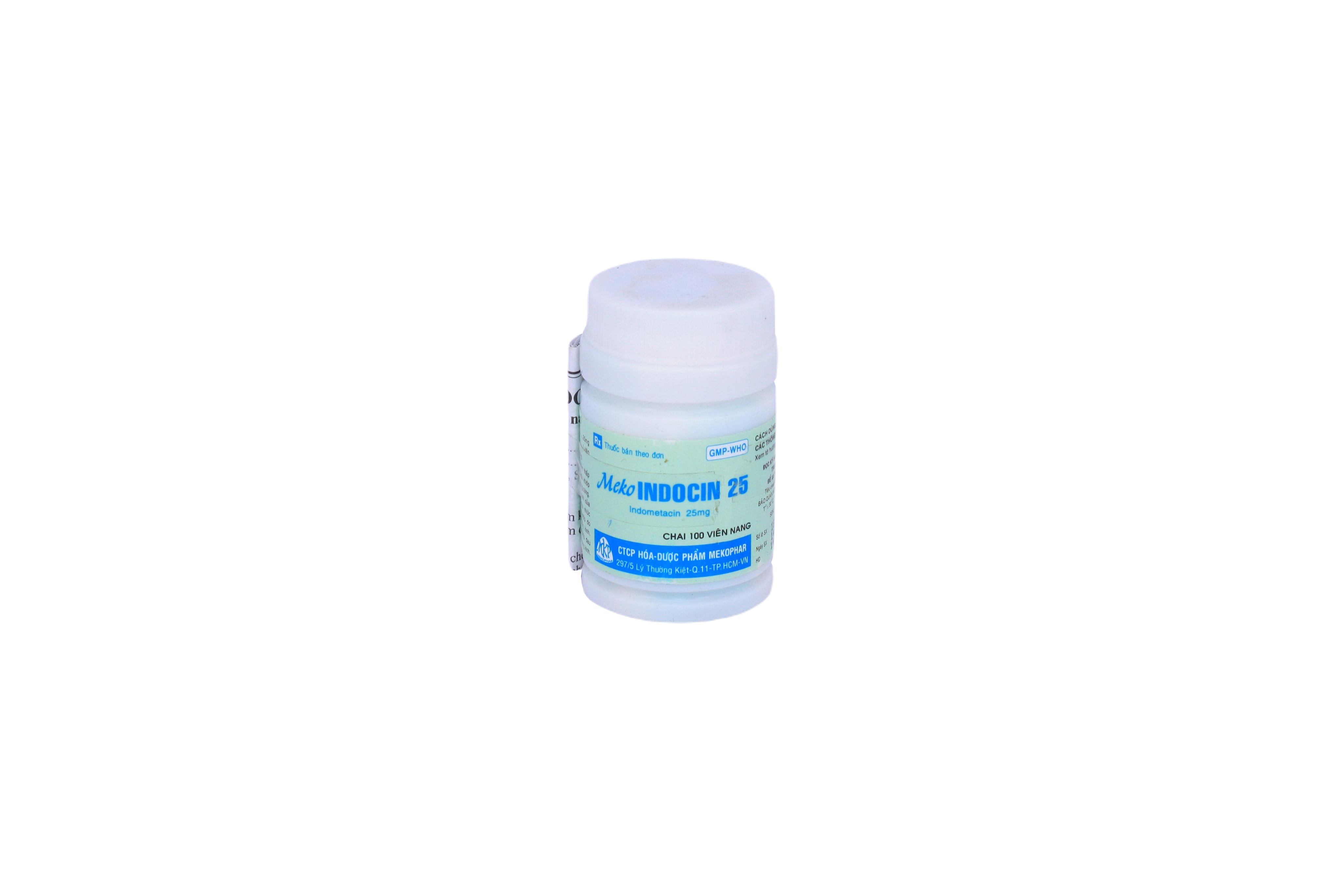 Mekoindocin (Indometacin) 25mg Mekophar (Lốc/5chai/100v)