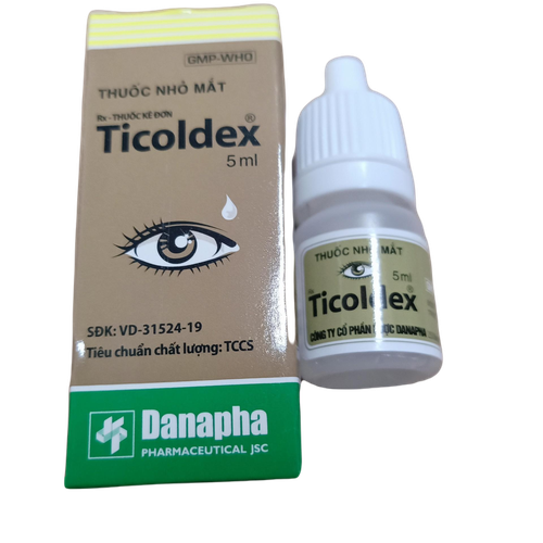 Ticoldex (Cloramphenicol, Dexamethason) Danapha (Lốc/10c/5ml) Nhỏ Mắt