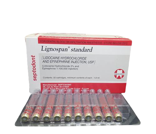 Lignospan Standard 2% (Lidocaine, Epinephrine) Septodont (H/50 ống)