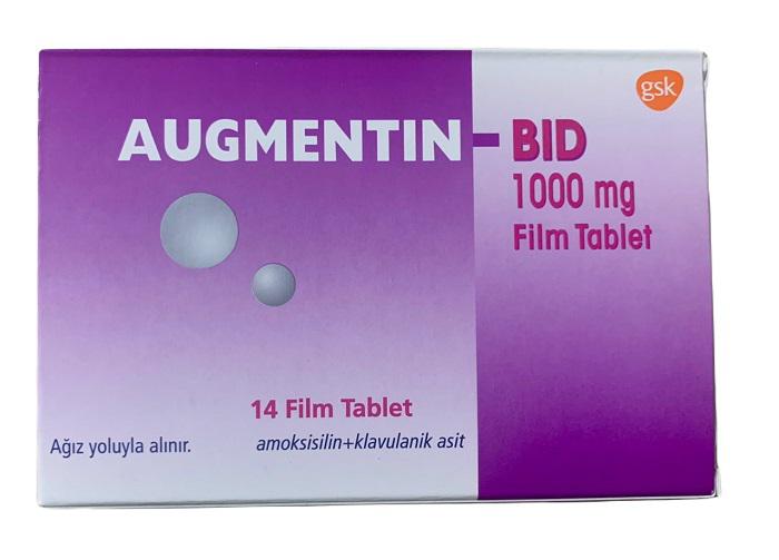 Augmentin BID 1g (Amoxicillin, Acid Clavulanic) GSK Turkey (H/14V)