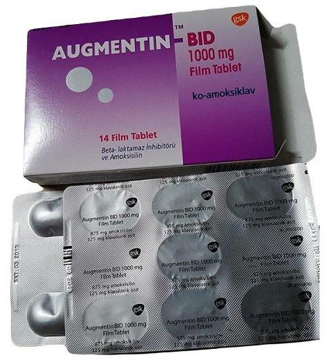 Augmentin BID 1g (Amoxicillin, Acid Clavulanic) GSK Turkey (H/14V)