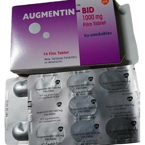 Augmentin BID 1g (Amoxicillin, Acid Clavulanic) GSK Turkey (H/14V)