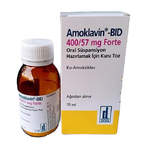 AMOKLAVIN BID 400/57 mg forte (Amoxicilin) Deva Turkey (H/Lo/70ml)