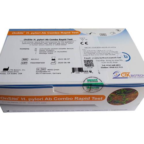Test nhanh H. Pylori Ab CTK khay (h/30test)