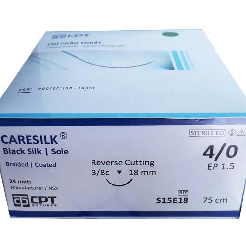 Chỉ phẫu thuật Caresilk Silk 4/0 (S15E18) Kim tam giác (tép)